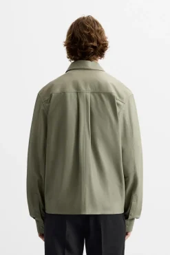 ZARA Blusões|Pele^BLUSÃO DE PELE LIMITED EDITION Verde