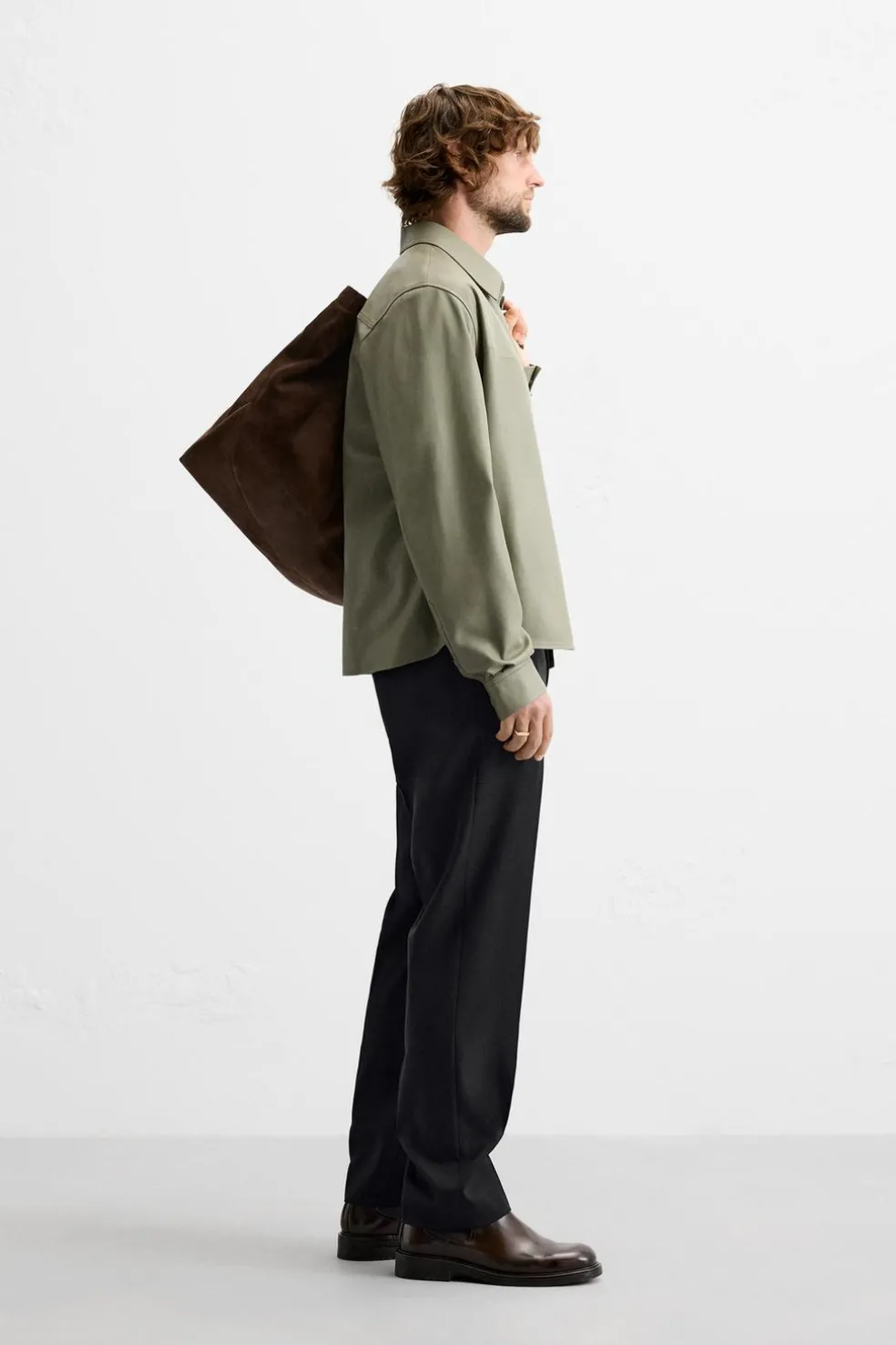 ZARA Blusões|Pele^BLUSÃO DE PELE LIMITED EDITION Verde