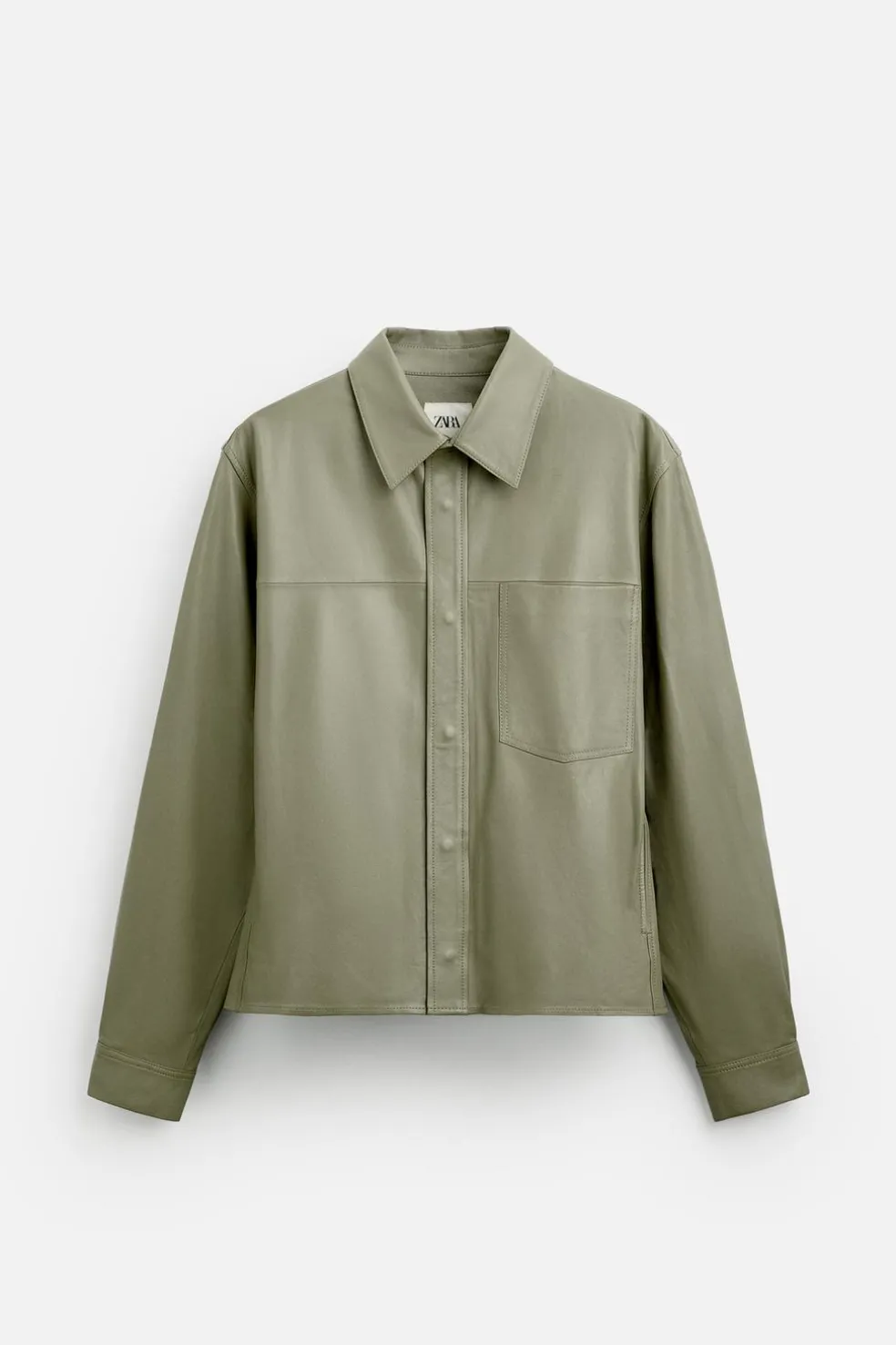 ZARA Blusões|Pele^BLUSÃO DE PELE LIMITED EDITION Verde