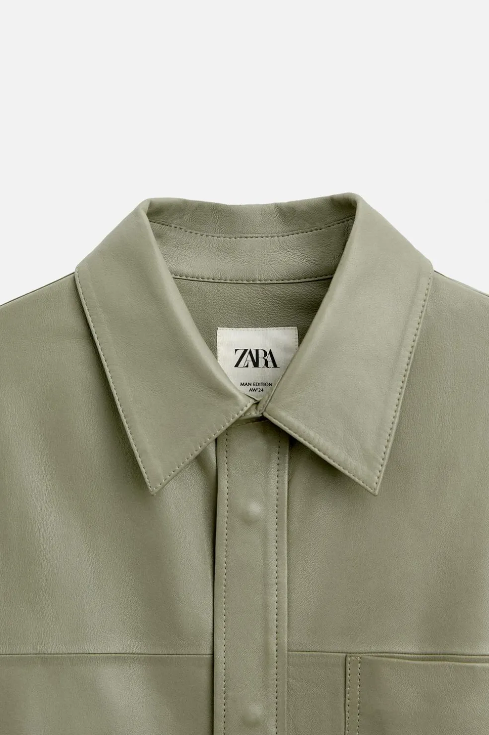 ZARA Blusões|Pele^BLUSÃO DE PELE LIMITED EDITION Verde