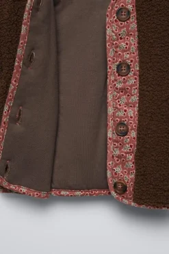 BLUSÃO DE PELO SINTÉTICO ENCARACOLADO COM FLORES-ZARA Cheap