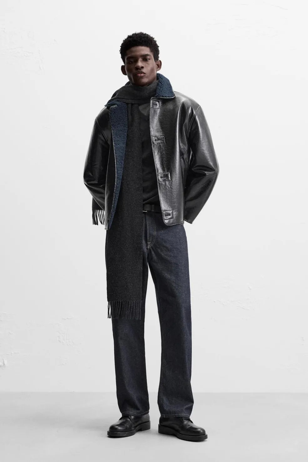 ZARA Vestuário De Inverno|Blusões^BLUSÃO DE POLIPELE BRILHANTE Azul-marinho-escuro