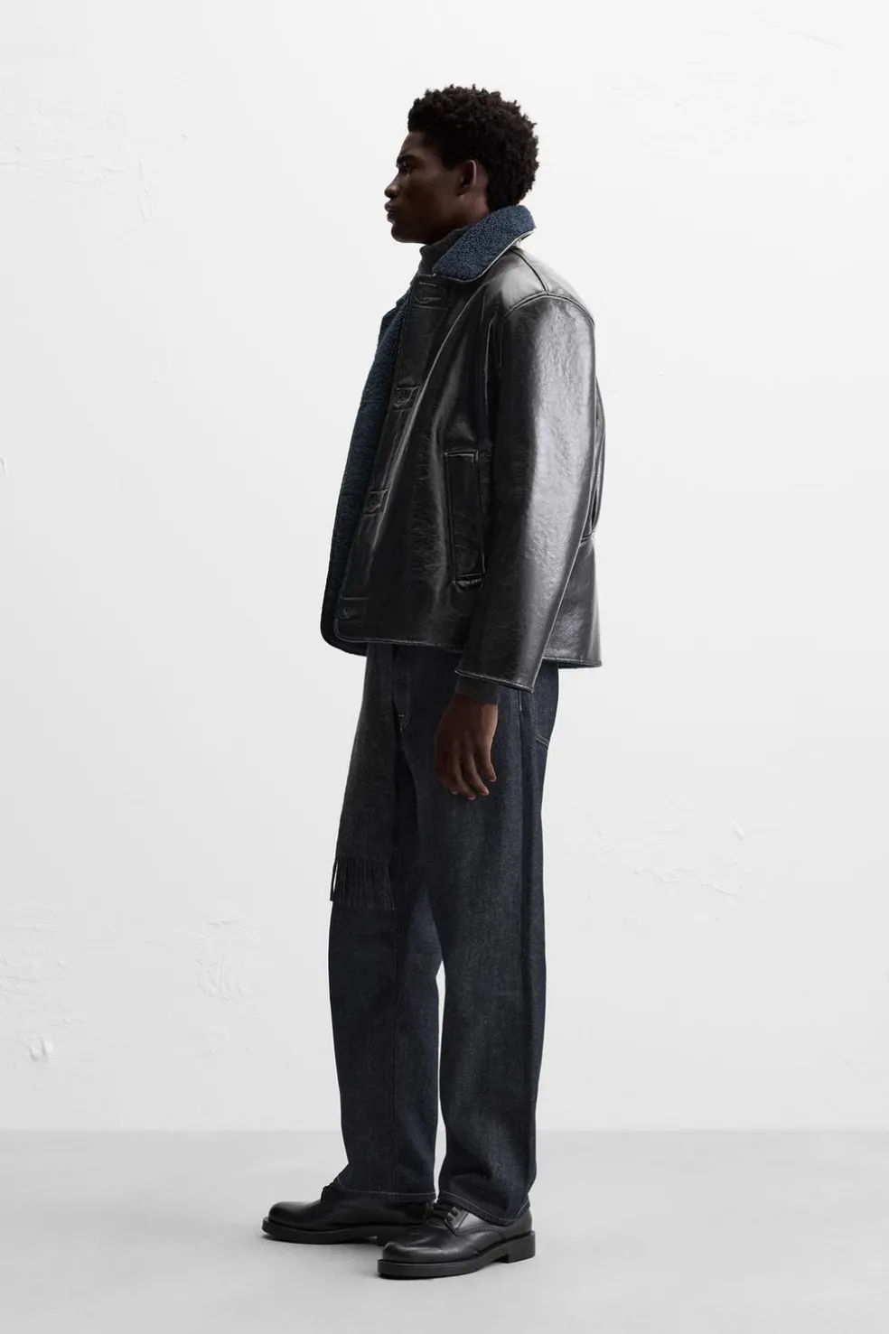ZARA Vestuário De Inverno|Blusões^BLUSÃO DE POLIPELE BRILHANTE Azul-marinho-escuro