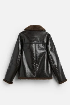 ZARA Vestuário De Inverno|Blusões^BLUSÃO DE POLIPELE DE DUPLA FACE Castanho