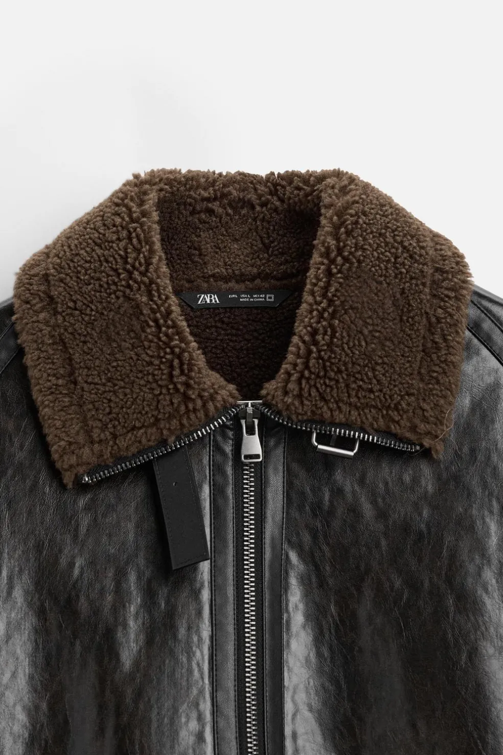 ZARA Vestuário De Inverno|Blusões^BLUSÃO DE POLIPELE DE DUPLA FACE Castanho