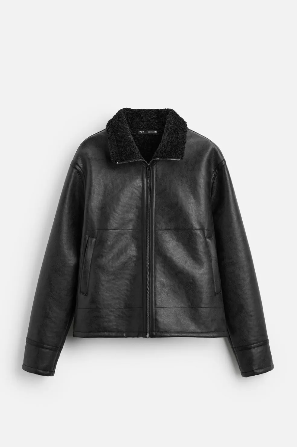 ZARA Vestuário De Inverno|Blusões^BLUSÃO DE POLIPELE DE DUPLA FACE Preto