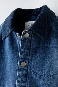 BLUSÃO DENIM ACOLCHOADO-ZARA Outlet