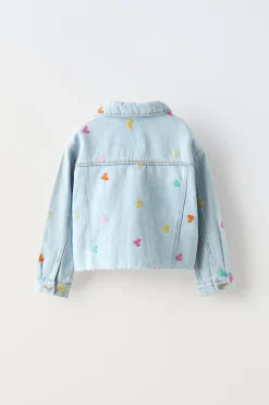 BLUSÃO DENIM BORDADOS-ZARA Outlet
