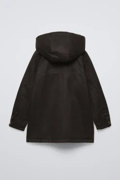 BLUSÃO ENCERADO COM CAPUZ AMOVÍVEL-ZARA Best Sale