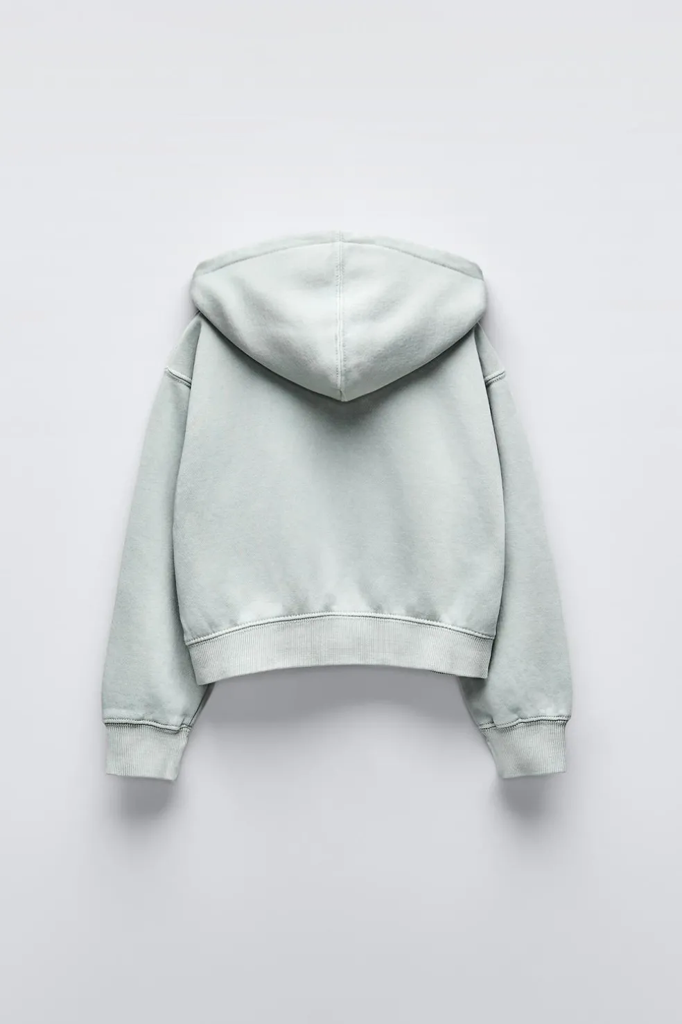 BLUSÃO LAVADO COM MENSAGEM DE CORTE CURTO-ZARA Best Sale