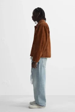 ZARA Blusões|Pele^BLUSÃO PELE BOLSOS Telha