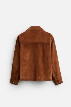 ZARA Blusões|Pele^BLUSÃO PELE BOLSOS Telha
