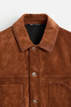 ZARA Blusões|Pele^BLUSÃO PELE BOLSOS Telha