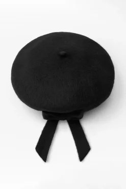 ZARA Acessórios / Bijuteria^BOINA DE LÃ COM LAÇO Preto
