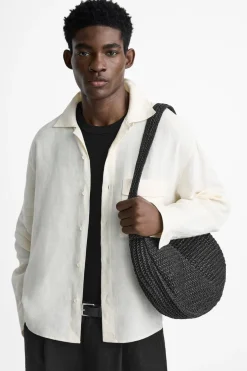 ZARA Malas / Mochilas^BOLSA A TIRACOLO ENTRANÇADA Preto