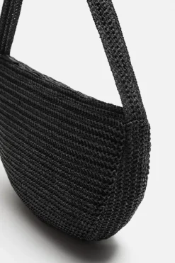 ZARA Malas / Mochilas^BOLSA A TIRACOLO ENTRANÇADA Preto