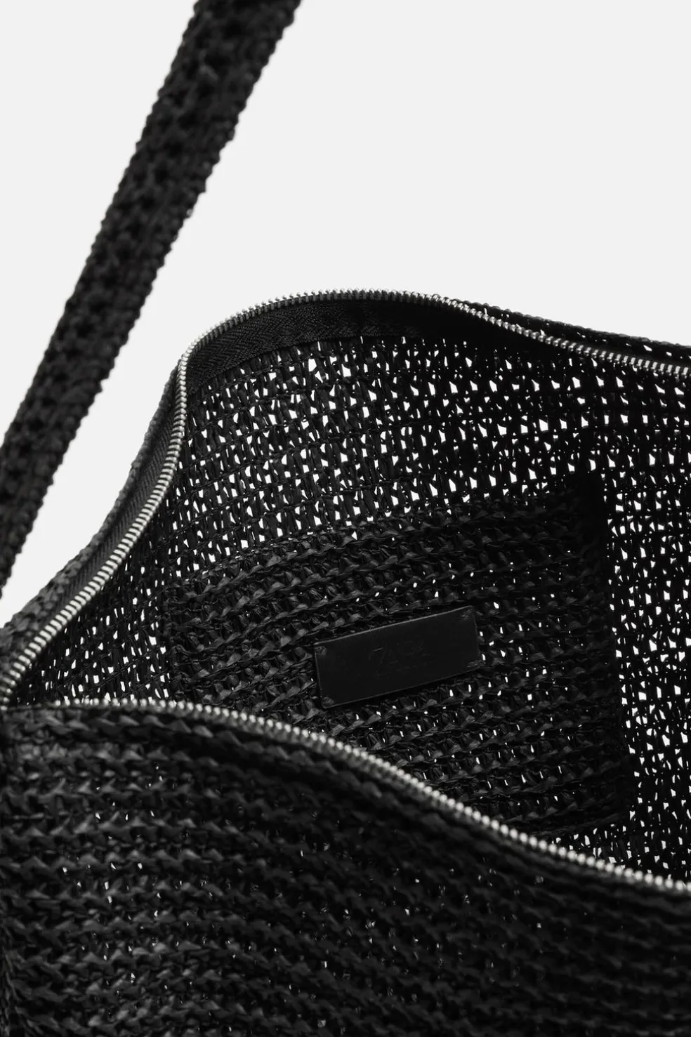 ZARA Malas / Mochilas^BOLSA A TIRACOLO ENTRANÇADA Preto