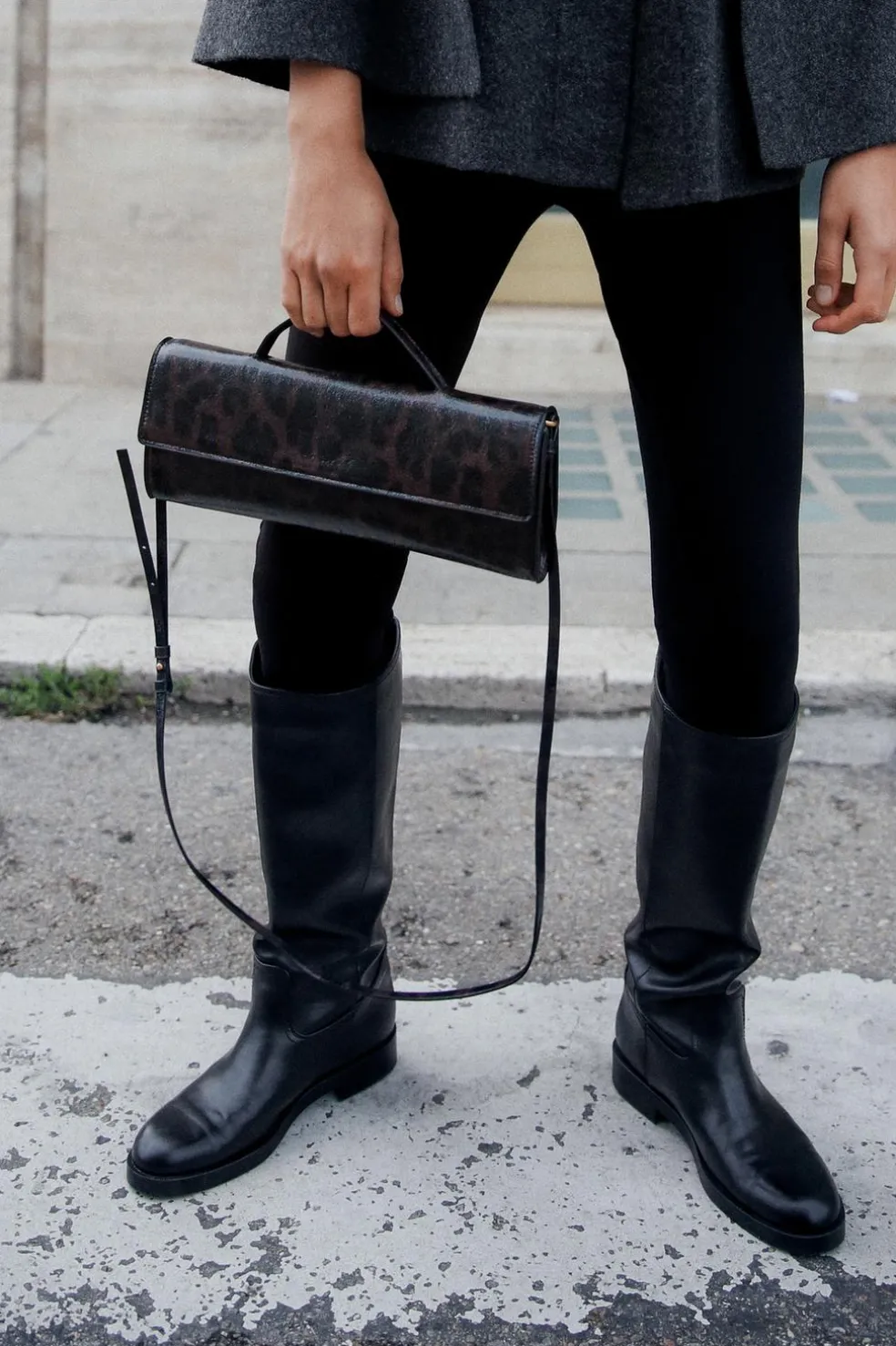 ZARA Malas^BOLSA COMPRIDA COM PORMENOR Leopardo