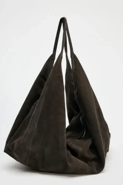 ZARA Malas^BOLSA SHOULDER BAG EM CAMURÇA Cinzento