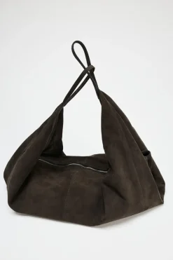 ZARA Malas^BOLSA SHOULDER BAG EM CAMURÇA Cinzento