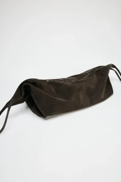 ZARA Malas^BOLSA SHOULDER BAG EM CAMURÇA Cinzento