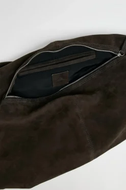 ZARA Malas^BOLSA SHOULDER BAG EM CAMURÇA Cinzento