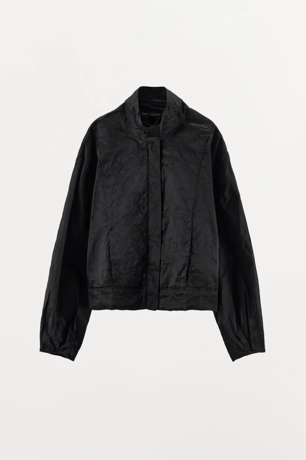 ZARA Blusões|Lingerie^BOMBER EFEITO ENGOMADO FIO METALIZADO Preto