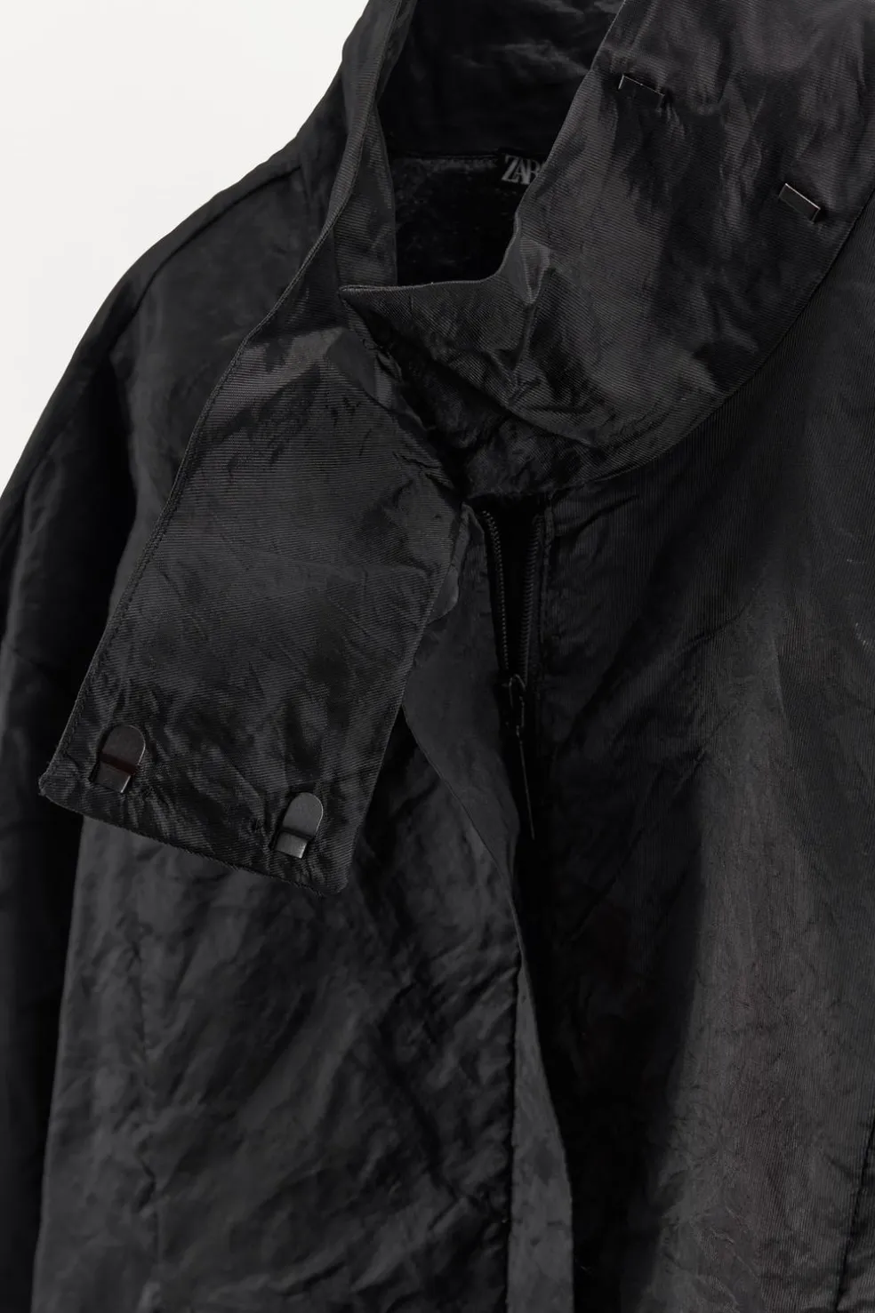 ZARA Blusões|Lingerie^BOMBER EFEITO ENGOMADO FIO METALIZADO Preto