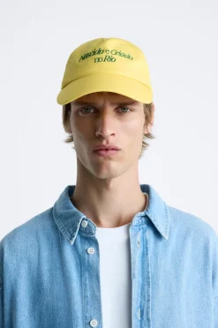 ZARA Acessórios^BONÉ BORDADO CONTRASTE Amarelo