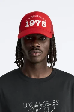 ZARA Acessórios^BONÉ COM MENSAGEM DE RELEVO Vermelho
