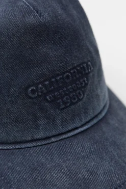 ZARA Acessórios / Bijuteria^BONÉ DE SARJA COM MENSAGEM EM RELEVO Azul-marinho