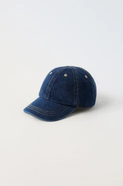 BONÉ EM DENIM COM PESPONTOS-ZARA Outlet