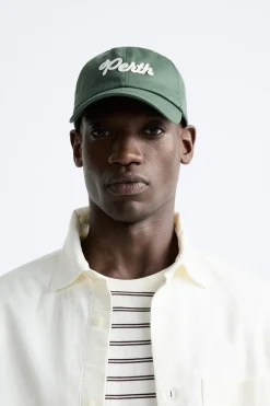 ZARA Acessórios^BONÉ REMENDO TEXTO Verde