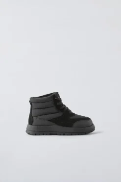 BOTA ACOLCHOADA COM CORDÕES-ZARA Outlet