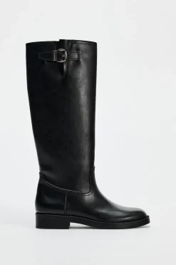 ZARA Sapatos^BOTA ALTA COM FIVELA Preto
