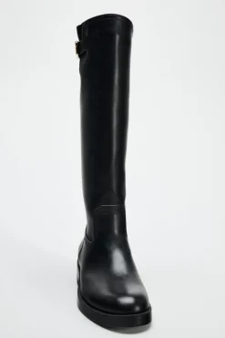 ZARA Sapatos^BOTA ALTA COM FIVELA Preto