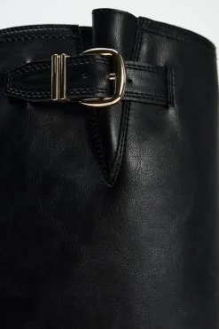 ZARA Sapatos^BOTA ALTA COM FIVELA Preto