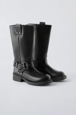 BOTA ALTA COM FIVELAS-ZARA Cheap