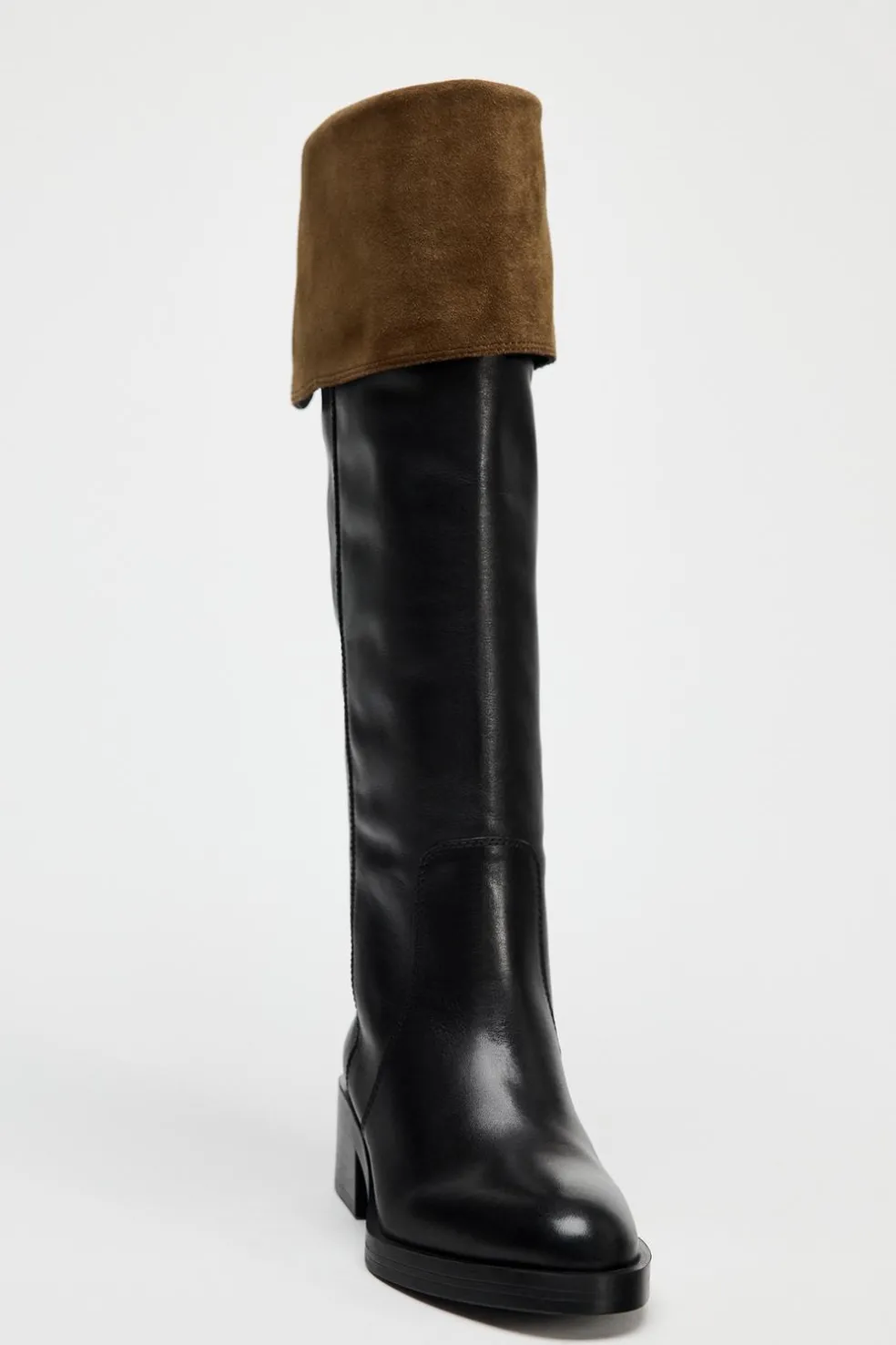 ZARA Sapatos^BOTA ALTA EM PELE Preto