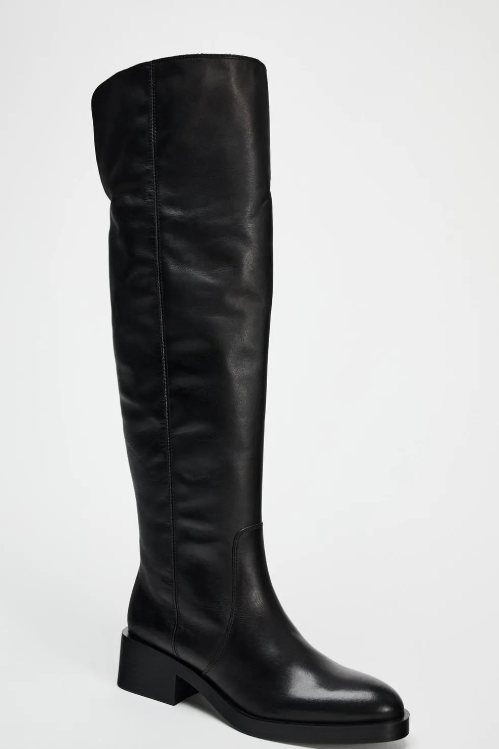 ZARA Sapatos^BOTA ALTA EM PELE Preto