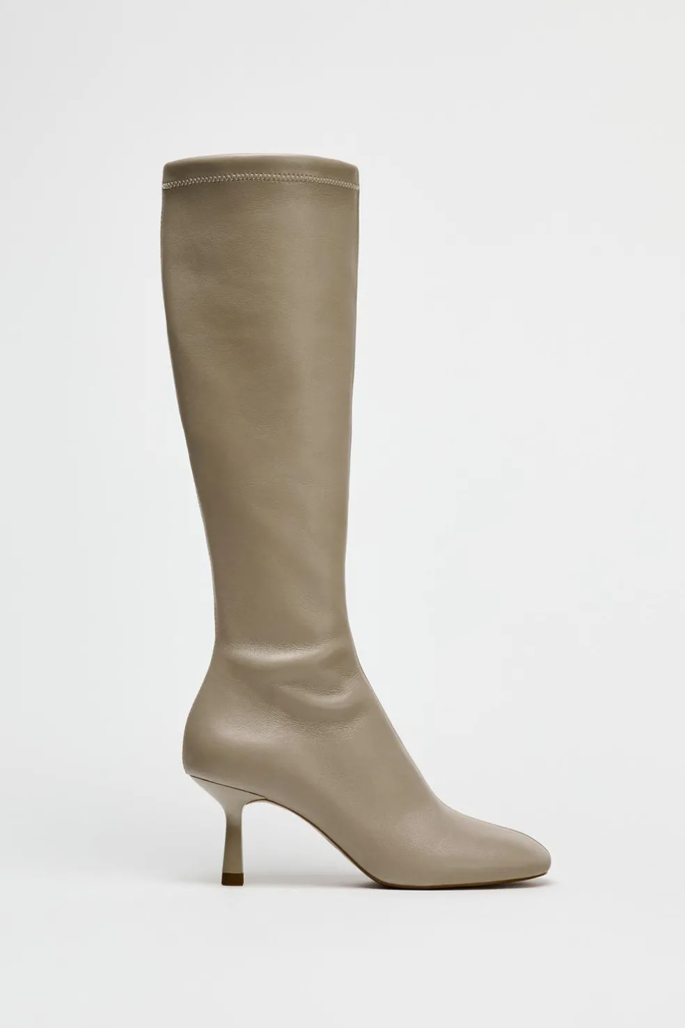 ZARA Sapatos^BOTA ALTA EM PELE SUAVE Branco-cru