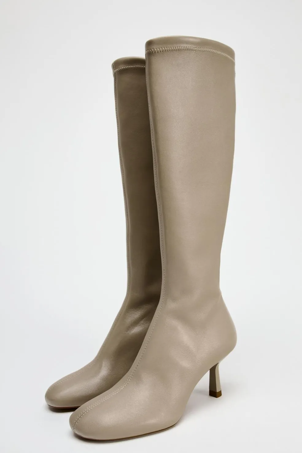ZARA Sapatos^BOTA ALTA EM PELE SUAVE Branco-cru