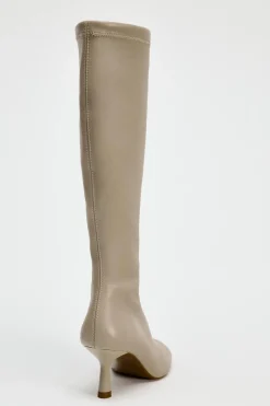 ZARA Sapatos^BOTA ALTA EM PELE SUAVE Branco-cru