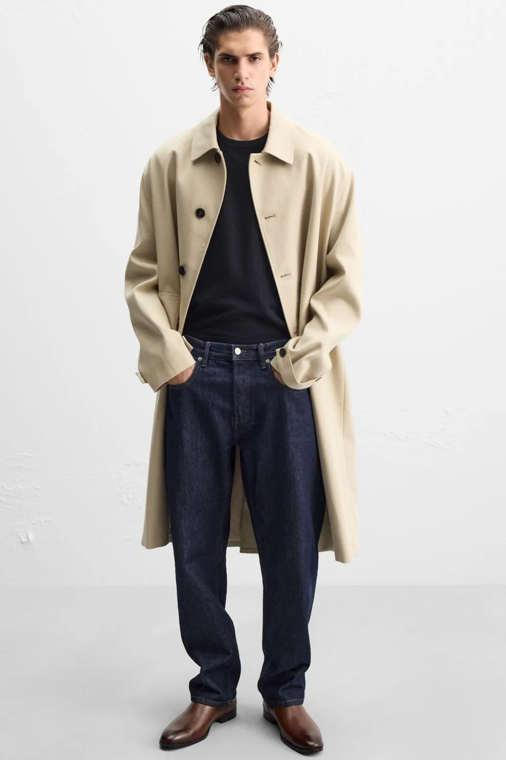 ZARA Vestuário De Inverno|Sapatos^BOTA CHELSEA PONTA Torrado-escuro