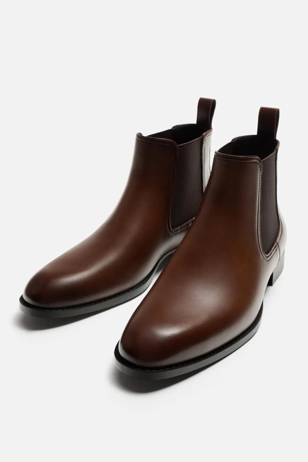 ZARA Vestuário De Inverno|Sapatos^BOTA CHELSEA PONTA Torrado-escuro