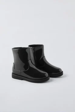 BOTA COM EFEITO ENVERNIZADO-ZARA Shop