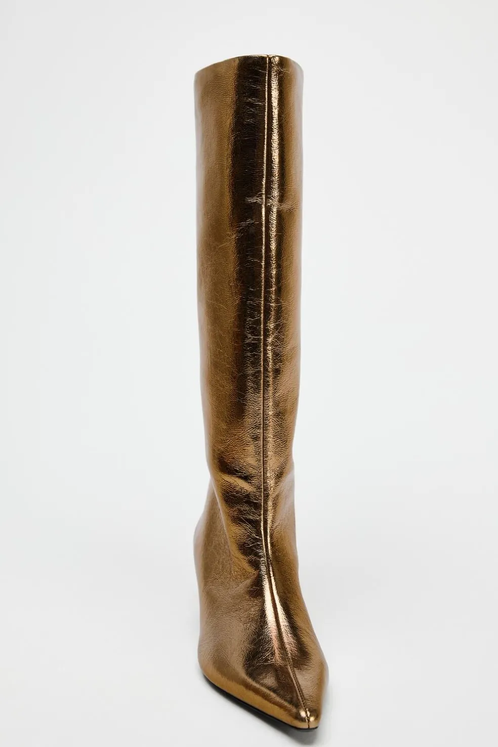 ZARA Sapatos^BOTA COM EFEITO METALIZADO E TACÃO KITTEN Ouro