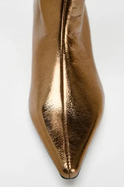 ZARA Sapatos^BOTA COM EFEITO METALIZADO E TACÃO KITTEN Ouro