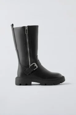 BOTA COM FECHO DE CORRER LATERAL-ZARA Discount