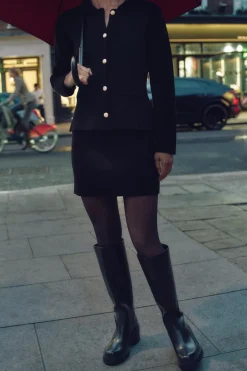 ZARA Sapatos^BOTA COM TACÃO E SOLA COM RASTO Preto